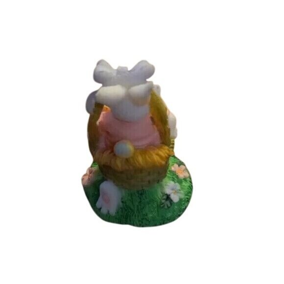 Easter Spring Set Of 5 Hand Painted Bunny Figurines Mini Fence Decor Rabbit - Picture 12 of 15